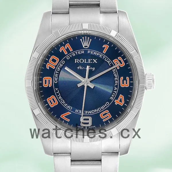 Rolex Air-king 36mm Men's 114210BLAO Silver-tone Automatic