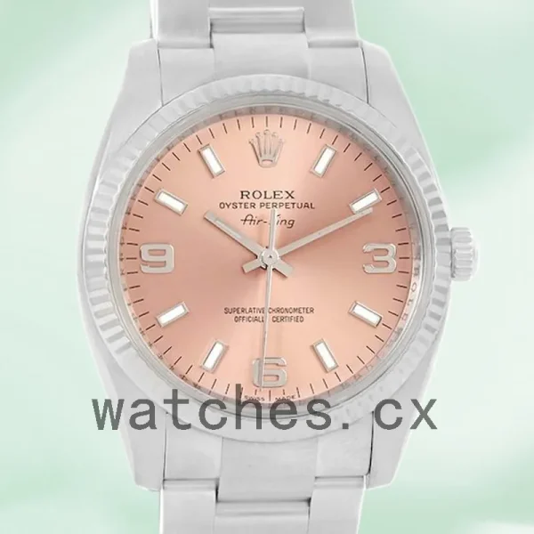 Rolex Air-king 114234PSO 36mm Men's Silver-tone Pink Dial