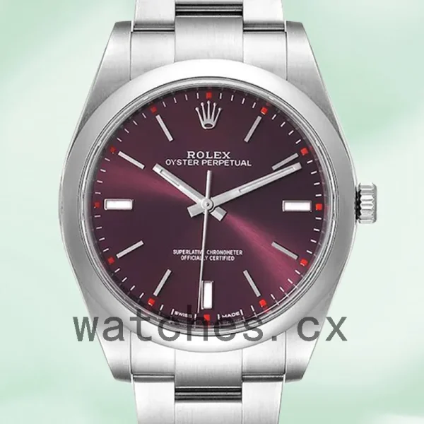 Rolex Oyster Perpetual 41mm Unisex m114300-0002 Automatic Red Grape Dial