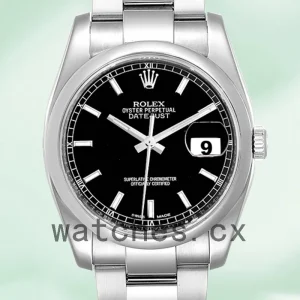 Rolex Datejust Men's 36mm 116200BKSO Silver-tone Black Dial