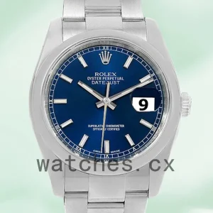 Rolex Datejust 36mm Men's 116200BLSO Oyster Bracelet Silver-tone