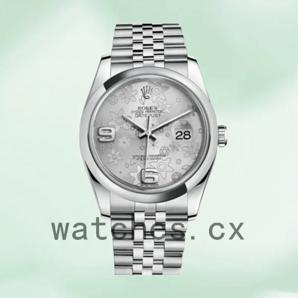 Rolex Datejust Men's 116200SFAJ 36mm Silver Floral Dial - Image 2