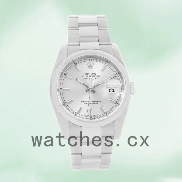 Rolex Datejust Men's 36mm 116200SSO Automatic Silver Floral Dial - Image 2