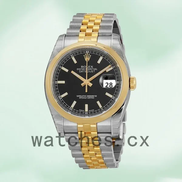 Rolex Datejust Men's 116203BKSJ 36mm Jubilee Bracelet - Image 2