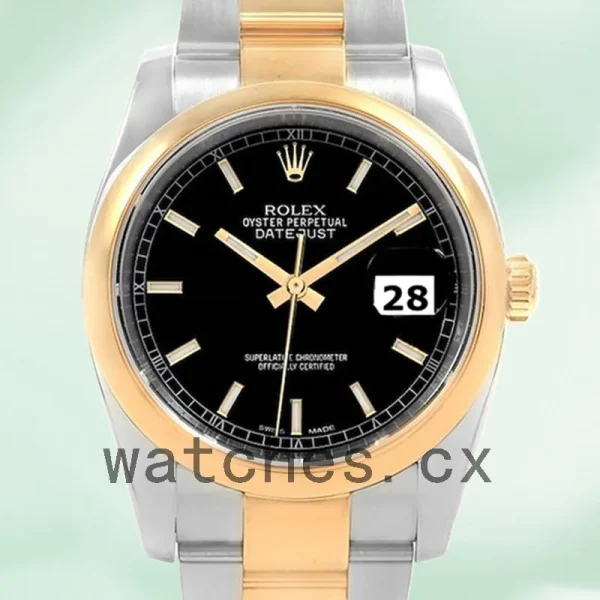 Rolex Datejust Men's 116203BKSO 36mm Black Dial Silver-tone