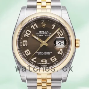 Rolex Datejust Men's 36mm 116203BRAJ Brown Dial Silver-tone