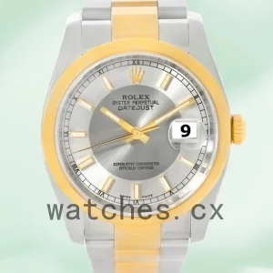 Rolex Datejust 116203STSO 36mm Men's Silver Tuxedo Dial