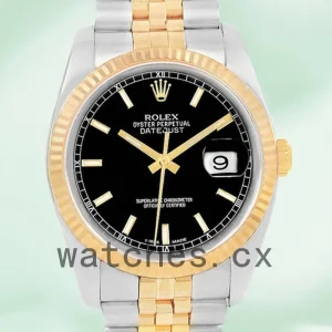 Rolex Datejust 36mm 116233BKSJ Men's Silver-tone