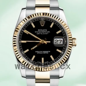 Rolex Datejust 116233BKSO Men's 36mm Silver-tone Oyster Bracelet