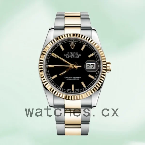Rolex Datejust 116233BKSO Men's 36mm Silver-tone Oyster Bracelet - Image 2