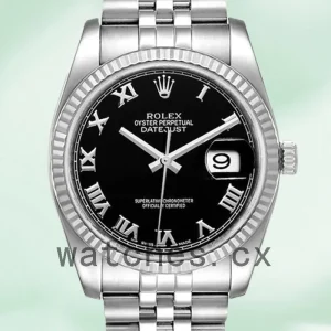 Rolex Datejust 116234BKRJ Men's 36mm Silver-tone Automatic