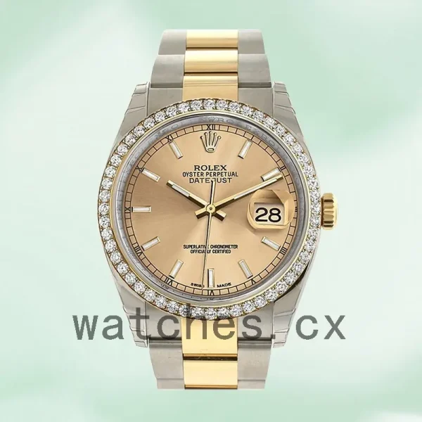 Rolex Datejust 116243CSO Men's 36mm Oyster Bracelet Champagne Dial - Image 2