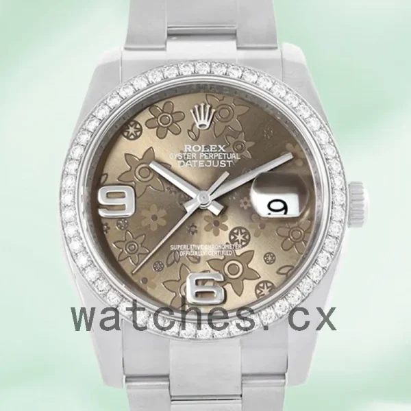 Rolex Datejust 116244BFAO Men's 36mm Silver-tone Automatic