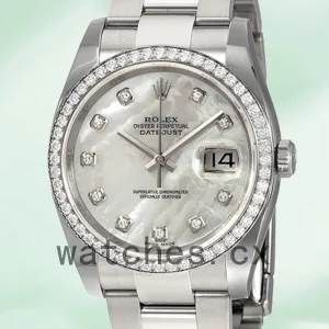 Rolex Datejust 116244MDO Men's 36mm Oyster Bracelet Mother of Pearl