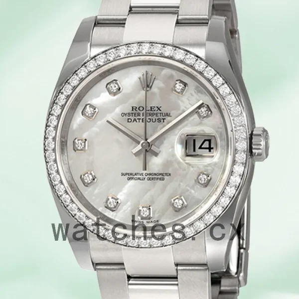 Rolex Datejust 116244MDO Men's 36mm Oyster Bracelet Mother of Pearl
