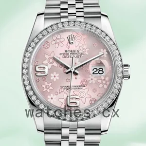 Rolex Datejust 116244PFAJ 36mm Men's Pink Floral Dial
