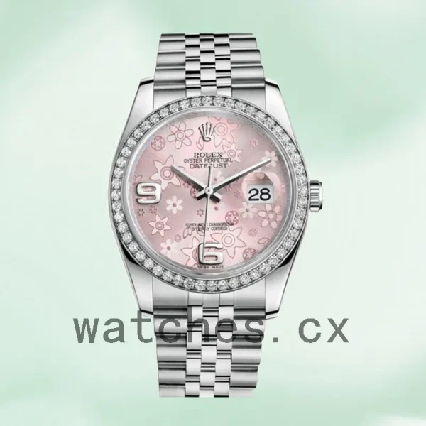 Rolex Datejust 116244PFAJ 36mm Men's Pink Floral Dial - Image 2