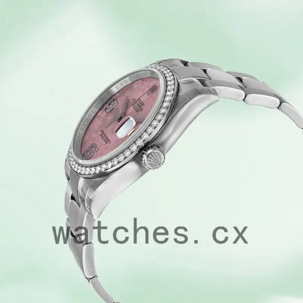 Rolex Datejust Men's 116244PFAO 36mm Silver-tone Pink Floral Dial - Image 3