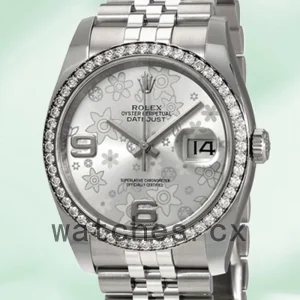 Rolex Datejust 36mm Men's 116244SFAJ Silver Floral Dial