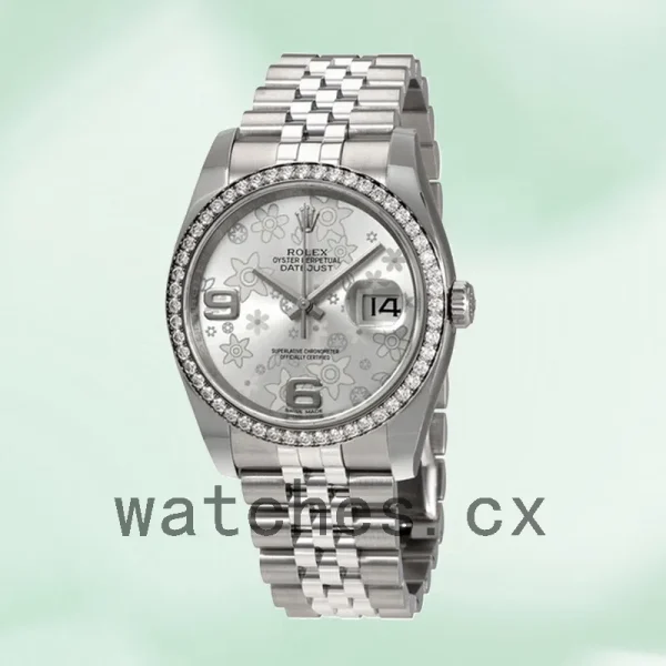 Rolex Datejust 36mm Men's 116244SFAJ Silver Floral Dial - Image 2