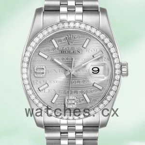 Rolex Datejust Men's 36mm 116244SWDAJ Silver Wave Dial Silver-tone