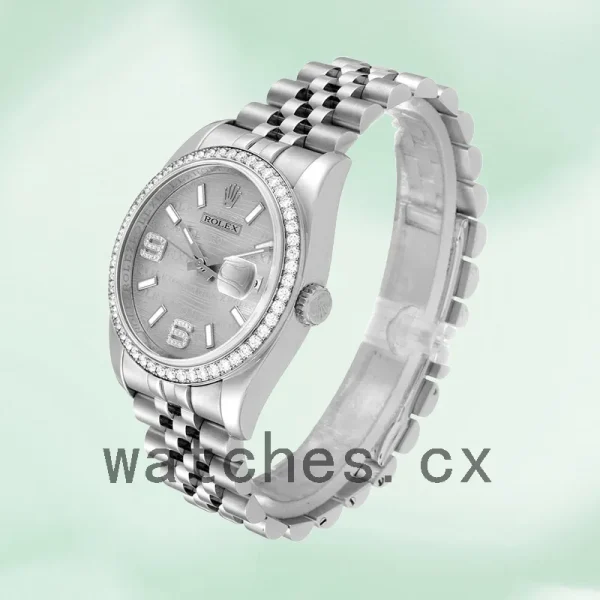 Rolex Datejust Men's 36mm 116244SWDAJ Silver Wave Dial Silver-tone - Image 3