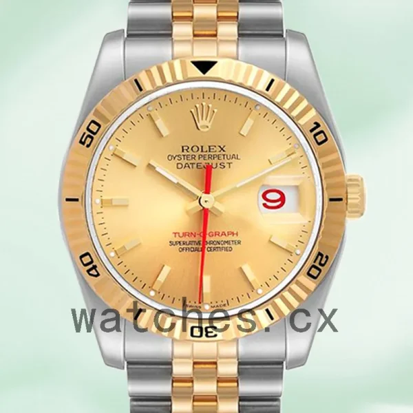 Rolex Datejust Turn-o-graph 36mm 116263 Men's Silver-tone Champagne Dial