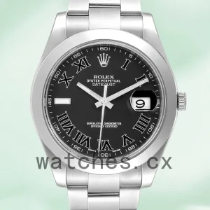 Rolex Datejust 41mm Men's 116300BKRO Automatic Silver-tone