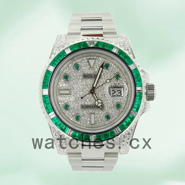 Rolex Submariner 40mm Men's 116659 Silver-tone Diamond Paved Dial - Image 2