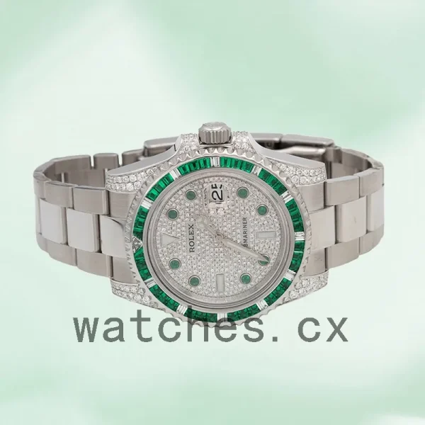 Rolex Submariner 40mm Men's 116659 Silver-tone Diamond Paved Dial - Image 3