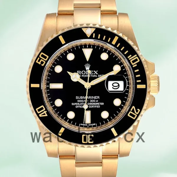 Rolex Submariner 116618LN-97208 Men's 40mm Oyster Bracelet Gold-tone