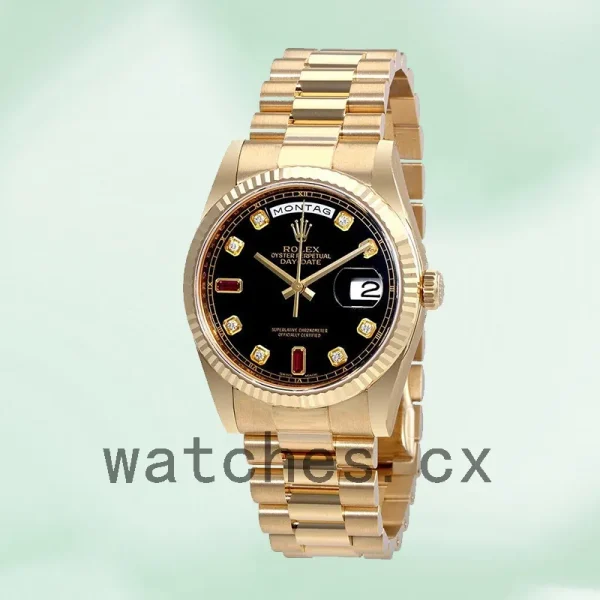 Rolex Day-Date Ladies 118238BKDRP 36mm Black Dial Yellow Gold-tone - Image 2