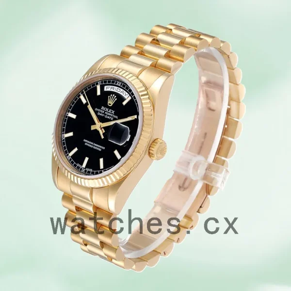 Rolex Day-Date 118238BKSP 36mm Men's Black Dial Jubilee Bracelet - Image 3