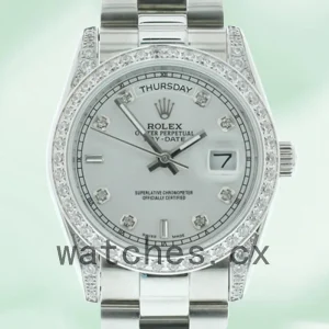 Rolex Day-date 36mm Men's m118389-0008 Silver-tone