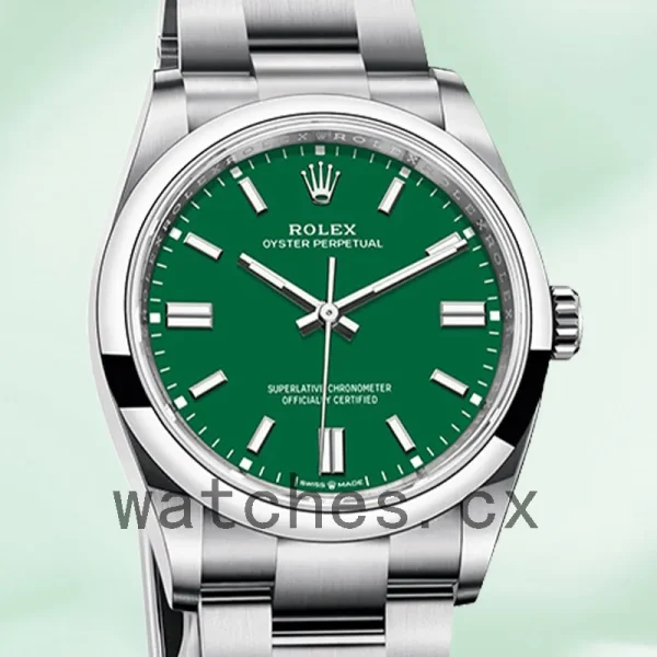 Rolex Oyster Perpetual m124300-0005 Unisex 41mm Green Dial Oyster Bracelet