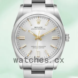 Rolex Oyster Perpetual m124300-0001 41mm Unisex Oyster Bracelet Silver Dial