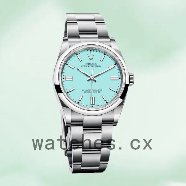 Rolex Oyster Perpetual 36mm Unisex m126000-0006 Turquoise Blue Dial Silver-tone - Image 2