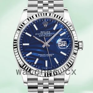 Rolex Datejust 126234 Men's 41mm Blue Palm Motif Dial