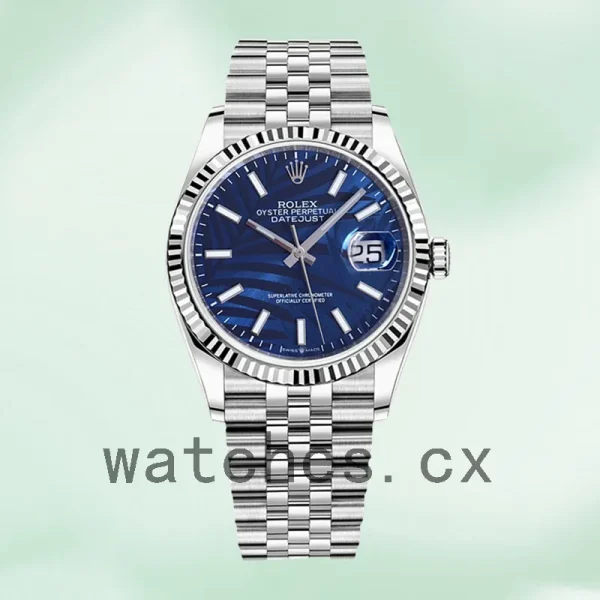 Rolex Datejust 126234 Men's 41mm Blue Palm Motif Dial - Image 2
