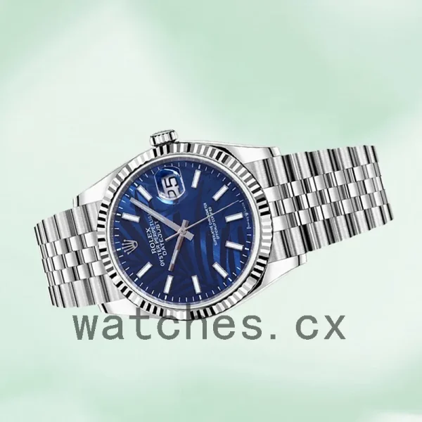 Rolex Datejust 126234 Men's 41mm Blue Palm Motif Dial - Image 3