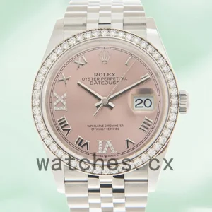 Rolex Datejust Ladies 36mm m126284rbr-0023 Pink Dial Silver-tone
