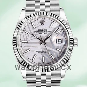 Rolex Datejust Men's 41mm 126234 Silver Palm Motif Dial Automatic