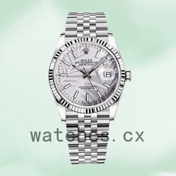 Rolex Datejust Men's 41mm 126234 Silver Palm Motif Dial Automatic - Image 2