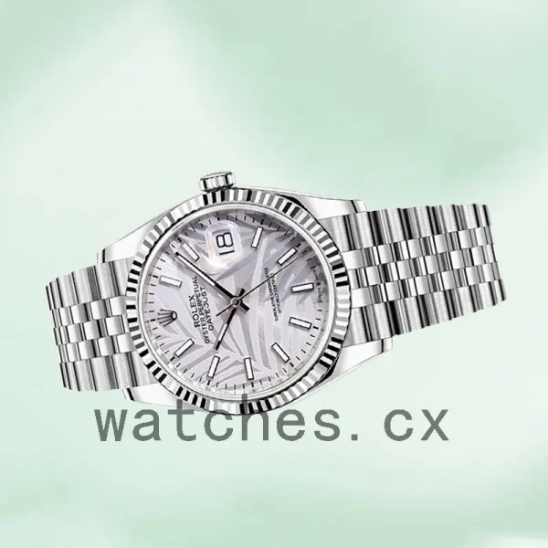 Rolex Datejust Men's 41mm 126234 Silver Palm Motif Dial Automatic - Image 3