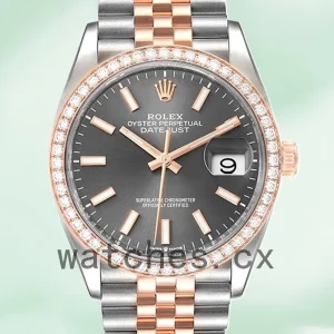 Rolex Datejust m126281rbr-0001 36mm Men's Grey Dial Silver-tone