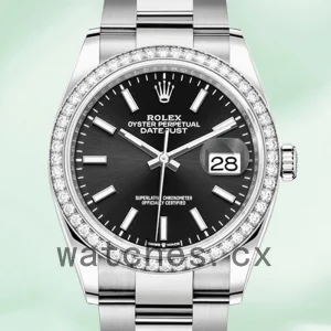 Rolex Datejust 36mm m126284rbr-0008 Ladies Black Dial Oyster Bracelet