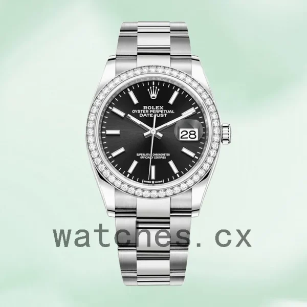 Rolex Datejust 36mm m126284rbr-0008 Ladies Black Dial Oyster Bracelet - Image 2