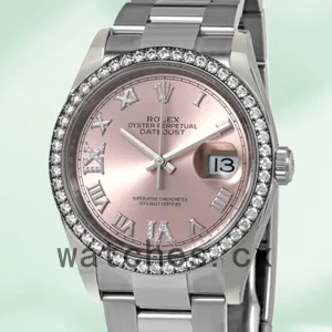 Rolex Datejust Ladies m126284rbr-0024 36mm Pink Dial Oyster Bracelet