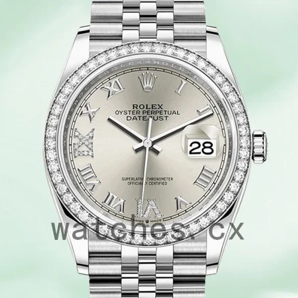Rolex Datejust m126284rbr-0021 Ladies 36mm Silver-tone Jubilee Bracelet
