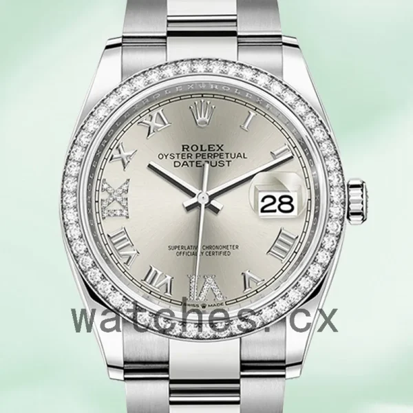 Rolex Datejust 36mm m126284rbr-0022 Ladies Automatic Silver Dial
